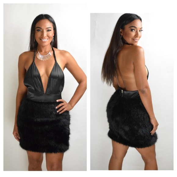 dresses with fur at the bottom